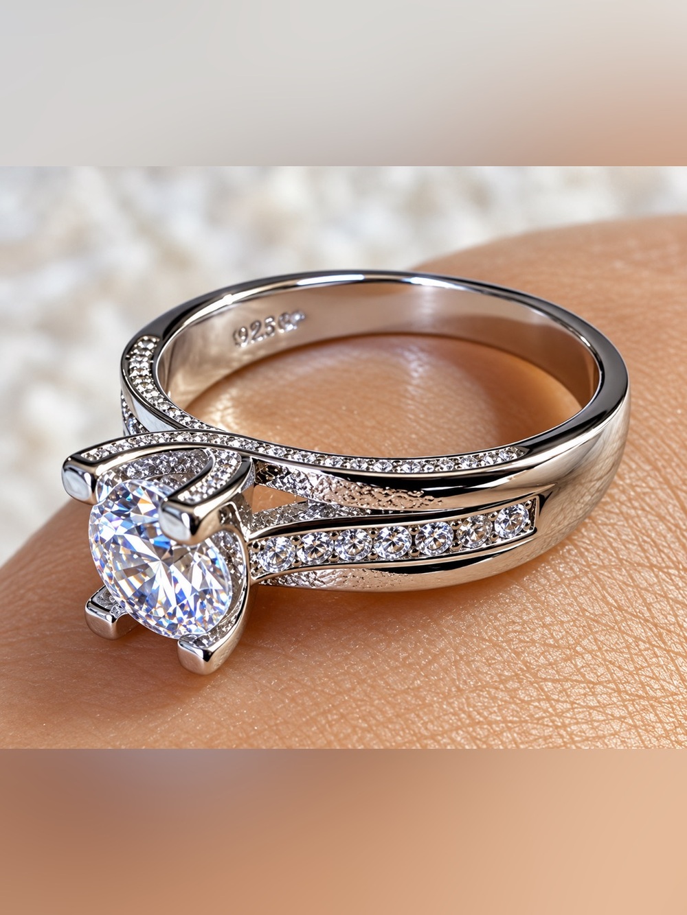 Stainless steel AAA CZ Ring size 7